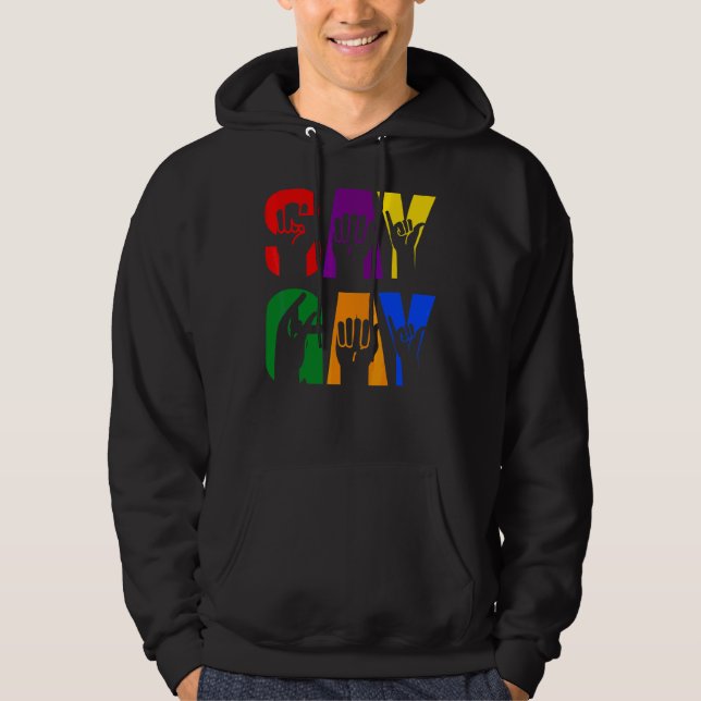 Moletom Sinal Language Hand Asl Diga Gay Lgbt Direto Flóri (Frente)