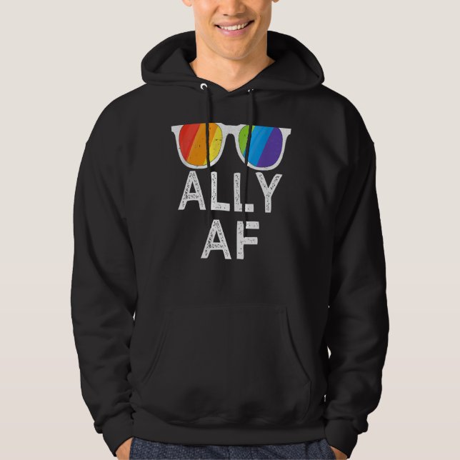 Moletom Sinalizador Ally Af Rainbow Para Suporte A Mês Do  (Frente)