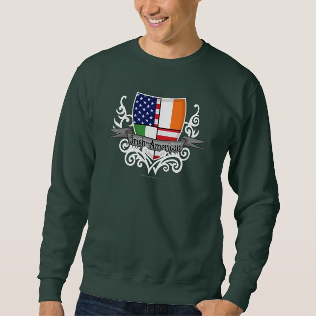 Moletom Sinalizador de escudo irlandês-americano (Frente)