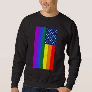 Moletom Sinalizador de Orgulho Lgbt Bandeira Americana com