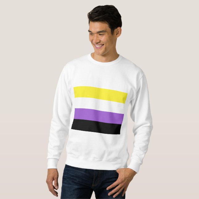 Moletom Sinalizador do Orgulho Não Binário (Frente Completa)