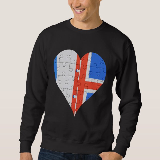 Moletom Sinalizador Francês Islandês Heart (Frente)