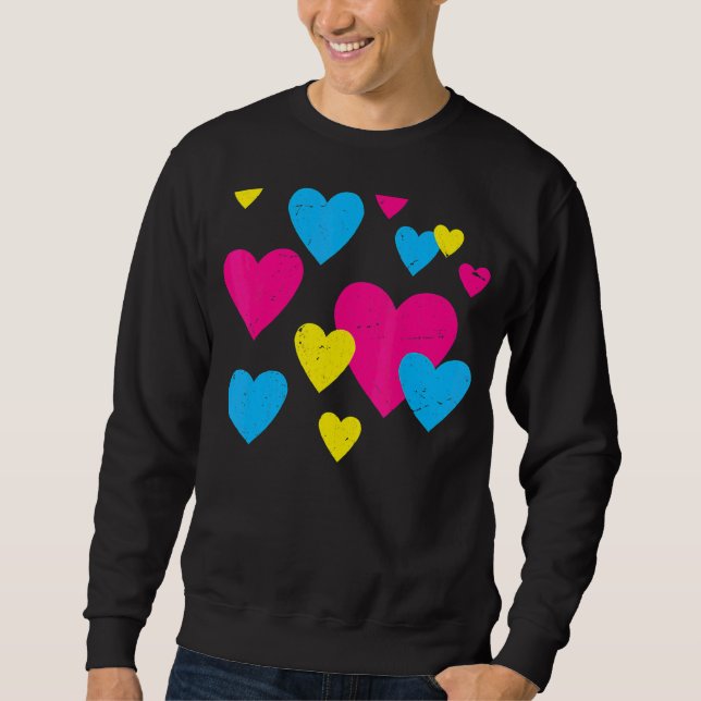 Moletom Sinalizador Pansexual Coração Pan Pride Mês da Fil (Frente)