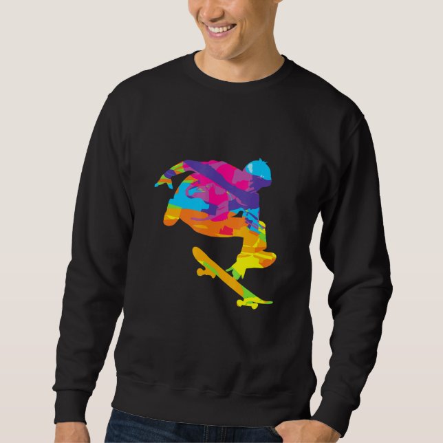 Moletom skateborder Retro Color Skateboard Psychedelic (Frente)