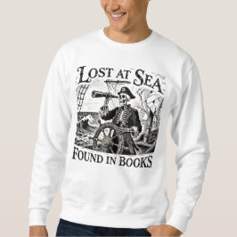 Moletom Skeleton Captain "Lost at Sea Found in Books"