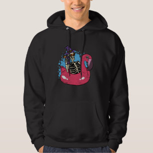 Moletom Skeleton Chillin Flamingo Halloween Engraçado Brux