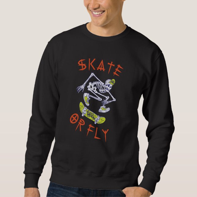 Moletom Skeleton de skate ou mosca (Frente)