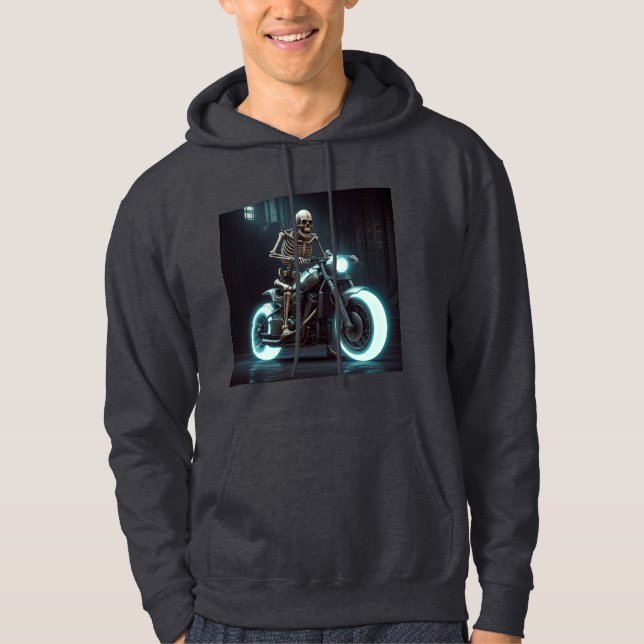 Moletom Skeleton Dirigindo Uma Moto (Frente)