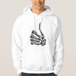 Moletom Skeleton Hand Thumbs Up White Hoodie