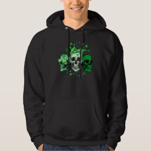 Moletom Skeleton Patrick Day Green Skull Shamr irlandês