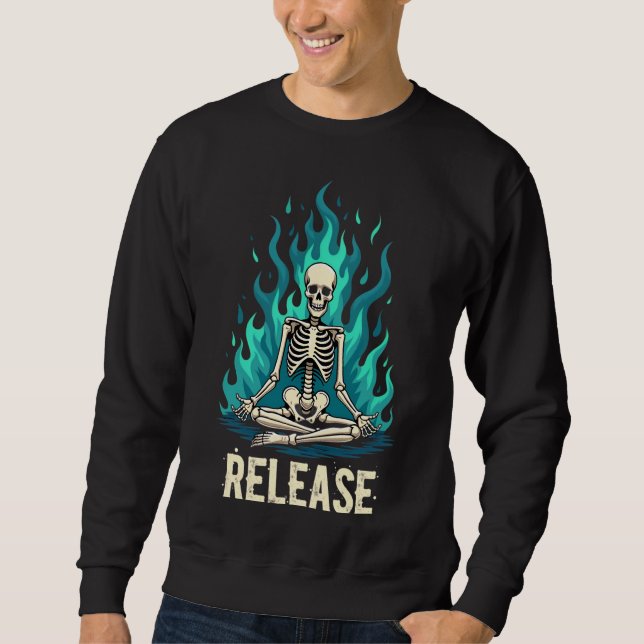 Moletom Skeleton Release Transgen Meditation Sweat De (Frente)