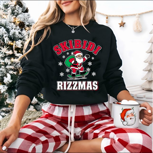 Moletom Skibidi Rizzmas Funny Meme Christmas Santa (Criador carregado)