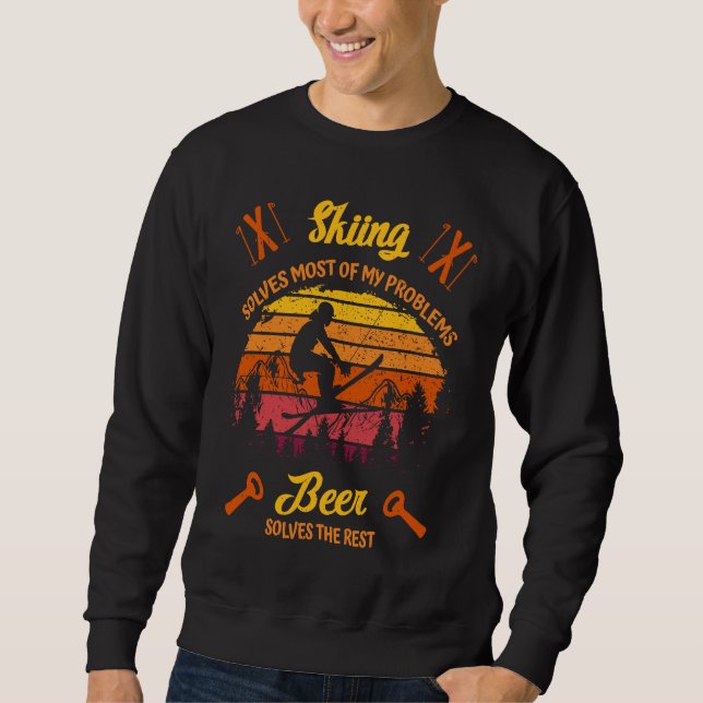 Moletom Skiers  Skiing  solves most of my Problems  Beer t (Frente)