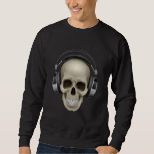 Moletom Skull Dj Fones de ouvido Music Deejay Party Turnta