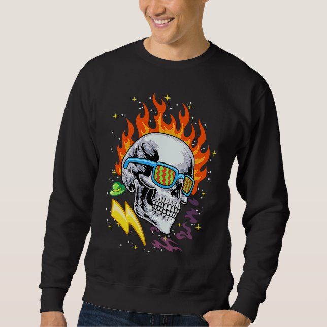 Moletom Skull  skulls art Vintage Skull Retro streetwear   (Frente)