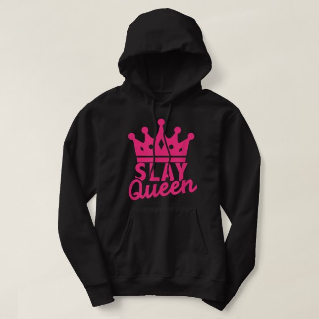 Moletom Slay Queen Pink Crown College Sorority Party  (Frente do Design)