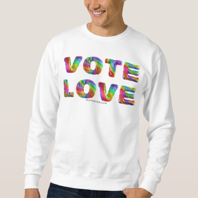 Moletom SlipperyJoe voto amor igualdade pelo arco-íris tex (Frente)