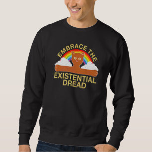Moletom Slogan Existente - Gato Giro Cudo Arco-Íris Retroa