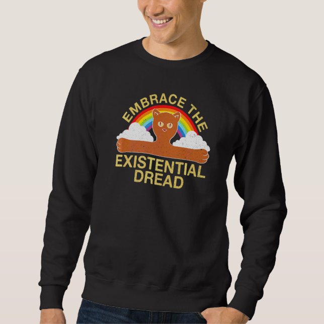 Moletom Slogan Existente - Gato Giro Cudo Arco-Íris Retroa (Frente)