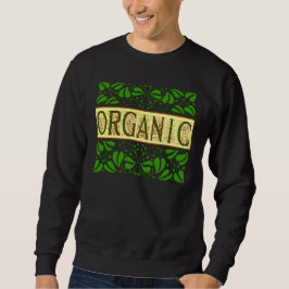 Moletom Slogan Verde da Vintagem Orgânica com Folhas no To