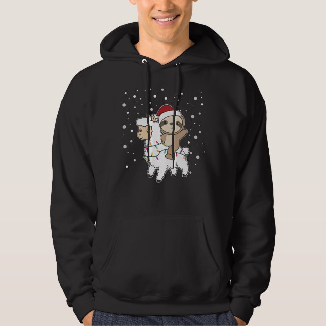 Moletom Sloth Lama Natal Snow Animais De Inverno (Frente)