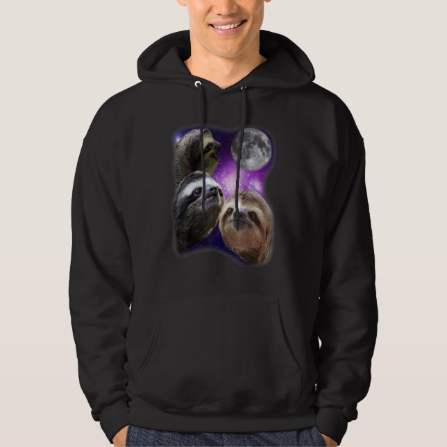 Moletom Sloth - Três Sloth Howling Moon Funny Parody Desi (Frente)