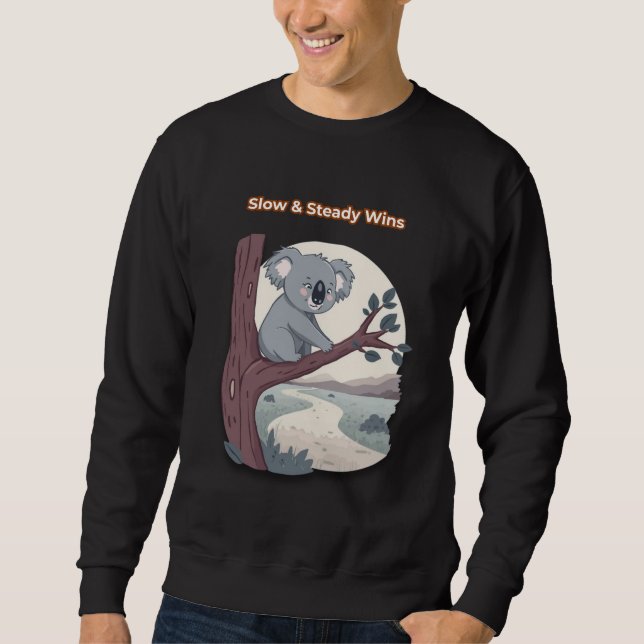 Moletom **"Slow & Steady Wins – Motivational Cute Koala "* (Frente)