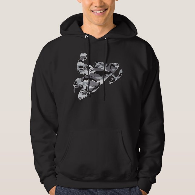 Moletom Snomobiler na Cinza de Camouflage (Frente)