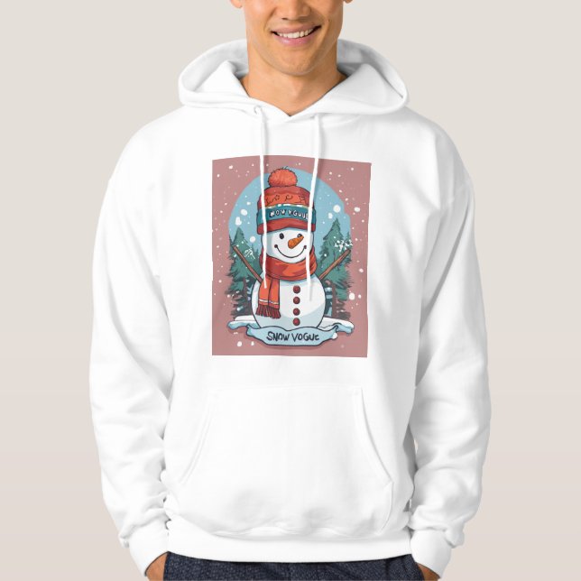 Moletom Snow Vogue Premium Hoodie - Natal Bonito Snowman (Frente)