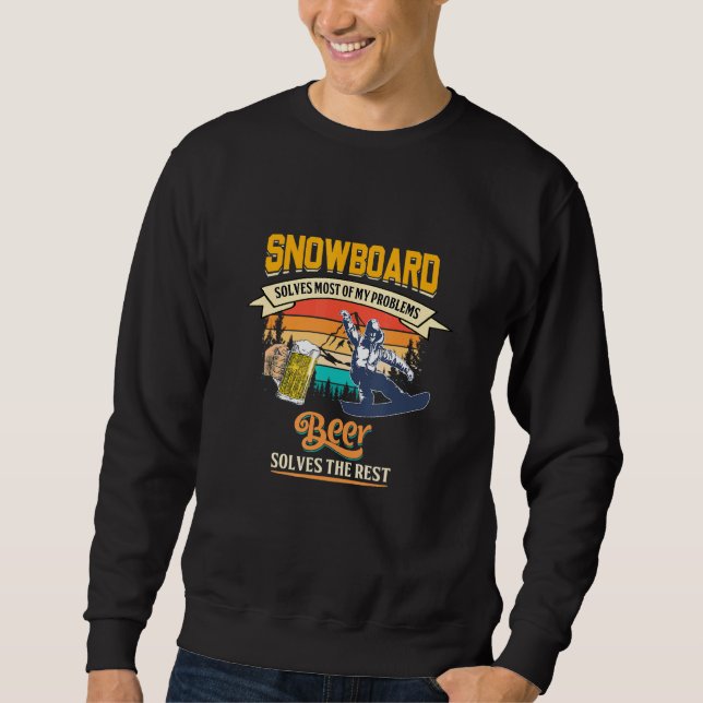 Moletom Snowboard resolve a maioria dos meus problemas vin (Frente)