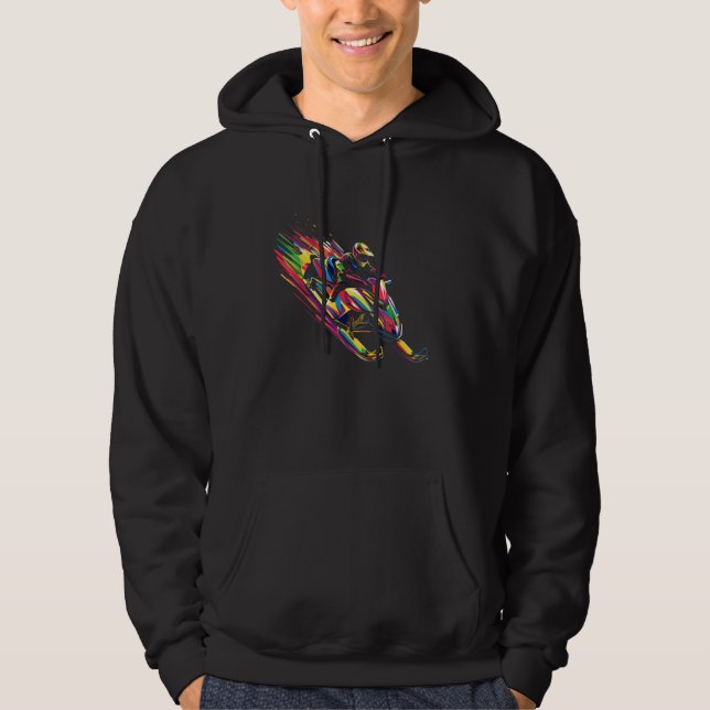 Moletom Snowcross Snowmobile Snowmobiling Popart (Frente)