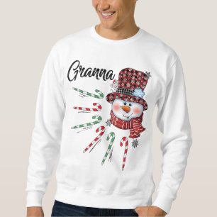 Moletom Snowman Granna Candy Cane Xadrez Vermelha Natal