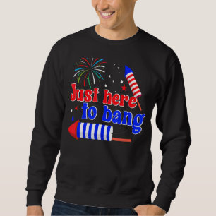 Moletom Só Aqui Para Bang American Flag Fireworks 4th Of J