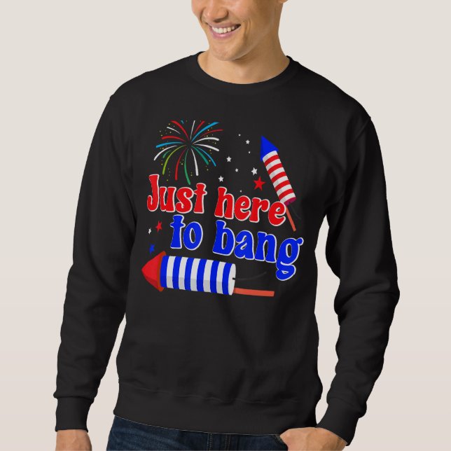 Moletom Só Aqui Para Bang American Flag Fireworks 4th Of J (Frente)