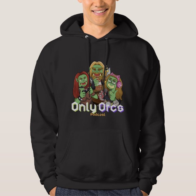 Moletom Só Orcs Podcast Men's Hoodie - Preto (Frente)
