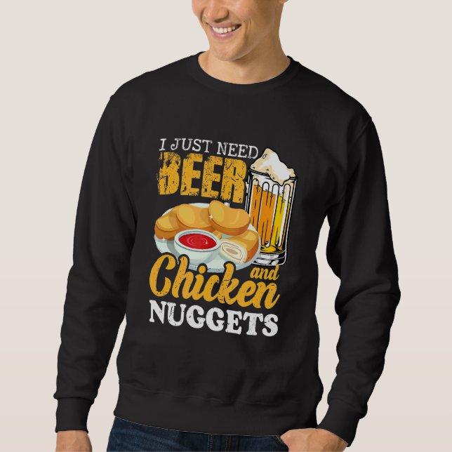 Moletom Só Preciso De Cerveja E Nuggets De Comida (Frente)