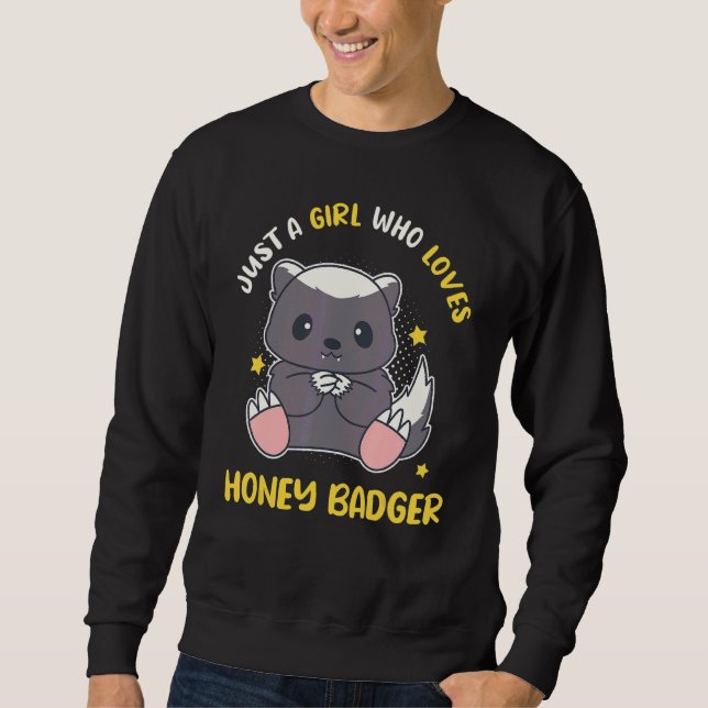 Moletom Só Uma Menina Que Ama A Ratel De Mel Badger (Frente)
