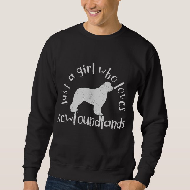 Moletom Só Uma Menina Que Ama O Cachorro Da Terra Nova (Frente)
