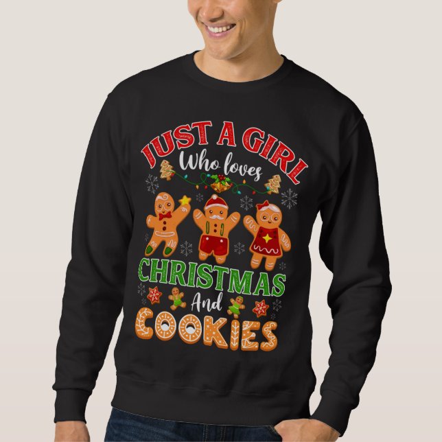 Moletom Só Uma Menina Que Ama O Natal E O Ginger De Biscoi (Frente)