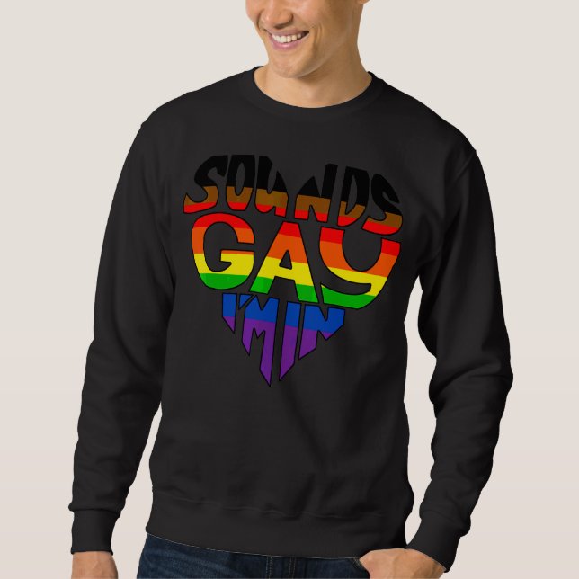 Moletom Soa Gay, estou no Rainbow Heart Pride 1 (Frente)