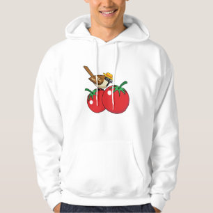 Moletom Sobreposição Orgânica Comendo Tomate Vermelho