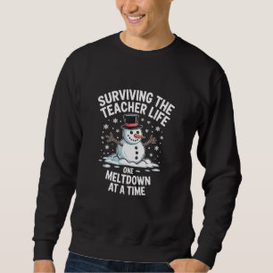 Moletom Sobrevivendo ao Natal Vida de Professor Colapso Na