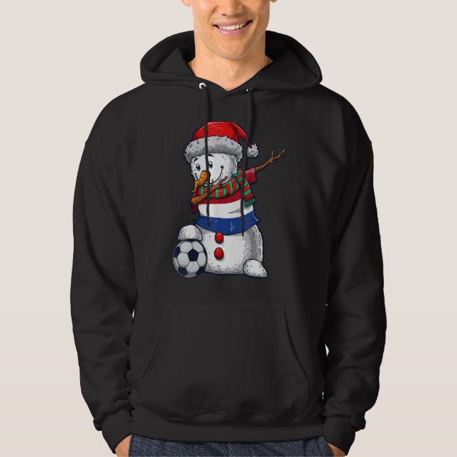 Moletom Soccer Boy Dabbing Snowman Christmas Netherlands F (Frente)