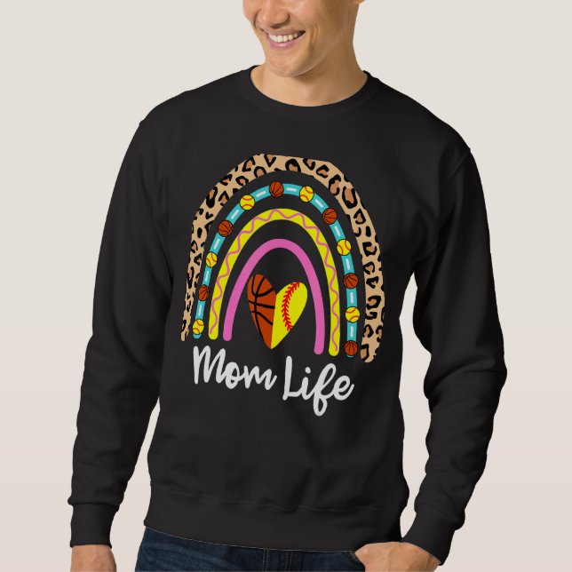 Moletom Softball Basquete Mãe Boho Rainbow Softball Bask (Frente)