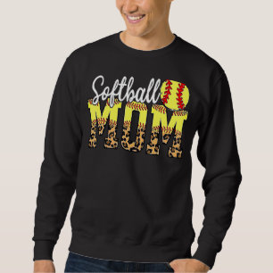 Moletom Softball Mãe Leopardo Dia de as mães Esportes do C