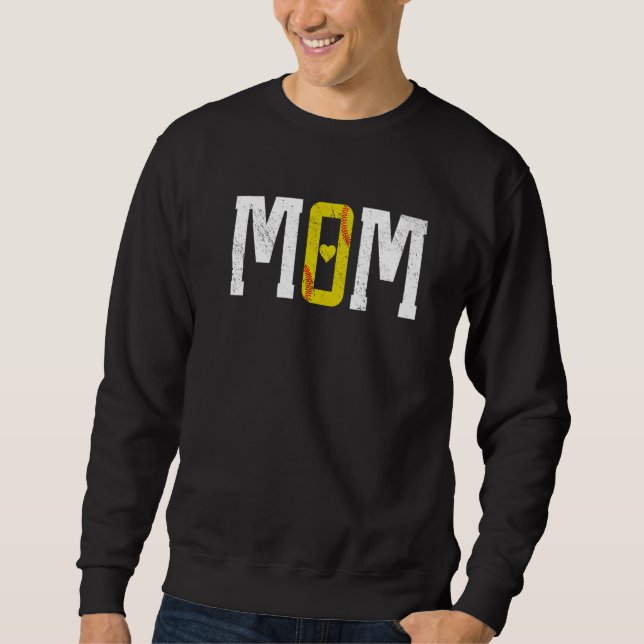 Moletom Softball Mom Heart   (Frente)