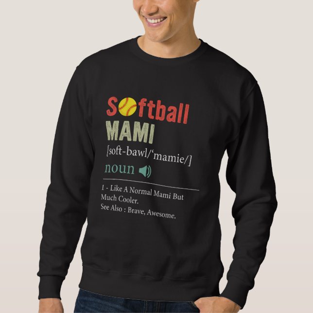 Moletom Softball Player Sport  Softball Mami Definition 1 (Frente)
