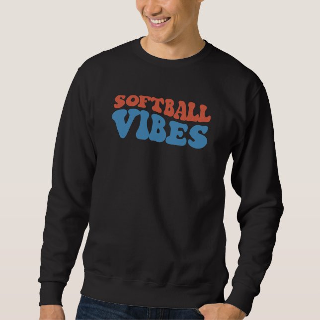 Moletom Softball Vibes Softball Life Mom High School Softb (Frente)