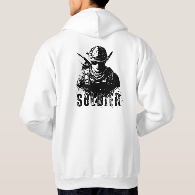 Moletom "SOLDIER Hoddie". Arranque este capuz na moda (Verso)
