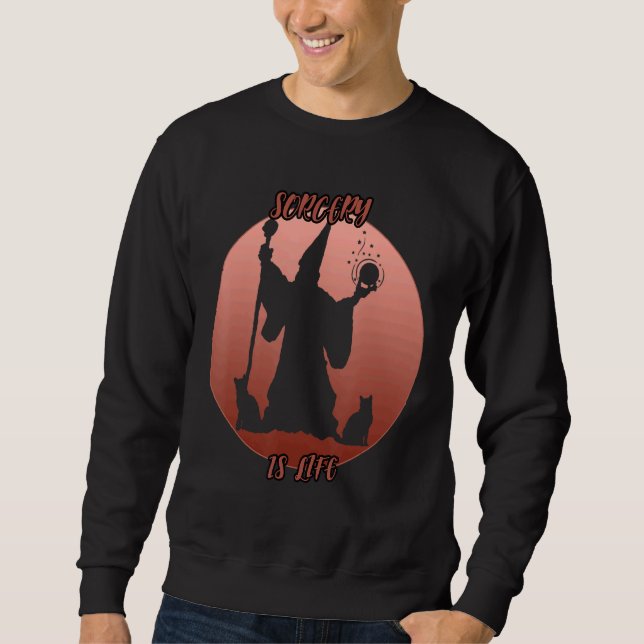 Moletom Sombra De Feitiçaria Em Um Círculo Vermelho (Frente)
